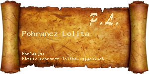 Pohrancz Lolita névjegykártya